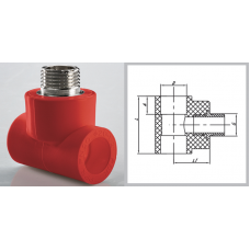 Тройник комбинированный огнестойкий с наружной резьбой D32х1/2"х32