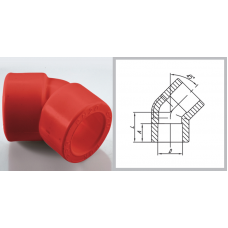 Угольник 45 градусов (огнестойкий) D25